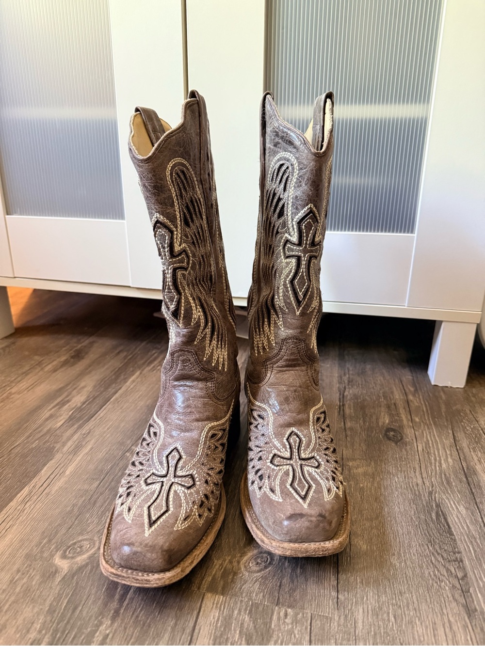 Corral Gray Western Embroidered Heeled Cowboy Boots
